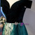 Green Tulle Sequins Velvet Prom Dress