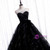 Black Tulle Sequins Strapless Prom Dress