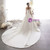 White Satin Off the Shoulder Wedding Dress With Train