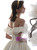 Ivory Satin Off the Shoulder Floor Length Wedding Dress