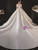 White Satin Square Short Sleeve Pearls Wedding Dress