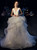 Fashion White Tulle Deep V-neck Wedding Dress