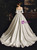 White Satin Off the Shoulder Long Sleeve Wedding Dress
