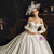 White Satin Off the Shoulder Long Sleeve Wedding Dress