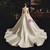 Ball Gown Satin Beading Lace Back Wedding Dress