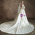 White Satin 3/4 Sleeve Wedding Dress With Bow