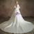 White Satin 3/4 Sleeve Wedding Dress With Bow