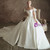 White Satin Off the Shoulder Pleats Wedding Dress