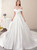 Lovely White Satin Off the Shoulder Wedding Dress With Train