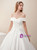 Lovely White Satin Off the Shoulder Wedding Dress With Train