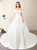 Pretty White Satin Off the Shoulder Wedding Dress