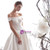Ivory Satin Off the Shoulder Lace Wedding Dress