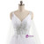 White Tulle V-neck Pleats Appliques Beading Wedding Dress