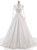 White Tulle Lace Appliques V-neck Wedding Dress