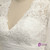 White Chiffon Lace V-neck Short Sleeve Wedding Dress