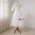 White Tulle Appliques Beading Short Sleeve Wedding Dress