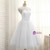 White Tulle Crystal Bow Tea Length Wedding Dress