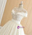 Ivory White Satin Lace Cap Sleeve Beading Wedding Dress