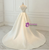 Ball Gown Satin Bateau Cap Sleeve Wedding Dress