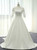 Satin Lace Off the Shoulder Short Sleeve Wedding Dress