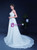 White Chiffon Straps Appliques Beading Wedding Dress