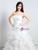 White Organza Sweetheart Pleats Wedding Dress