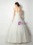 White Tulle Strapless 3D Appliques Beading Wedding Dress