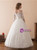 White Ball Gown Tulle Appliques Short Sleeve Wedding Dress