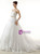 White Tulle Strapless Appliques Wedding Dress