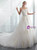 White Tulle Strapless Appliques Beading Pleats Wedding Dress