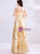 In Stock:Ship in 48 Hours Gold Sequins Scoop Prom Dress