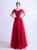 In Stock:Ship in 48 Hours Red Cap Sleeve Beading Prom Dress
