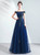 In Stock:Ship in 48 Hours Navy Blue Tulle Pleats Prom Dress