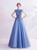 In Stock:Ship in 48 Hours Blue Tulle Backless Prom Dress