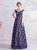 In Stock:Ship in 48 Hours Blue Sequins Cap Sleeve Prom Dress