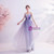 In Stock:Ship in 48 Hours Purple Pleats Appliques Prom Dress