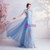 In Stock:Ship in 48 Hours Blue Lace Tulle Prom Dress