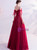 In Stock:Ship in 48 Hours Burgundy Beading Tulle Prom Dress