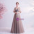 In Stock:Ship in 48 Hours Tulle Puff Sleeve Flower Prom Dress