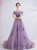 In Stock:Ship in 48 Hours Long Purple Tulle Pleats Prom Dress