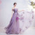 In Stock:Ship in 48 Hours Long Purple Tulle Pleats Prom Dress