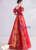 In Stock:Ship in 48 Hours Red Sequins V-neck Prom Dress