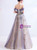 In Stock:Ship in 48 Hours Purple Sequins Off the Shoulder Prom Dress