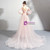 In Stock:Ship in 48 Hours Pink Long Sleeve Embroidery Appliques Prom Dress