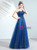 In Stock:Ship in 48 Hours Blue Sequins Lace Prom Dress