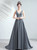 In Stock:Ship in 48 Hours Silver Gray Beading Prom Dress