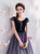 In Stock:Ship in 48 Hours Navy Blue Tulle Velvet Beading prom Dress