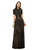 Black Sequins Short Sleeve Scoop Prom Dress