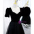 Black Tulle Square Neck Prom Dress