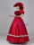 Burgundy Satin Rococo Baroque Vintage Dress